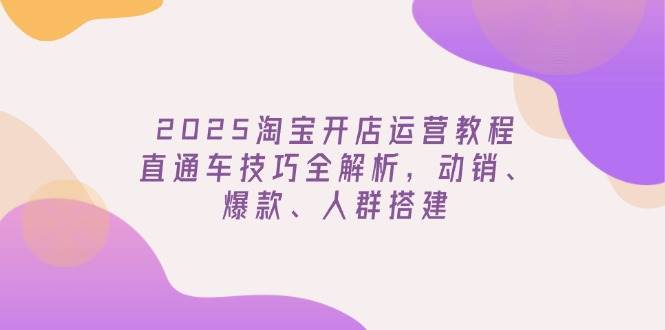 （14389期）2025淘宝开店运营教程更新，直通车技巧全解析，动销、爆款、人群搭建-问小徐资源库