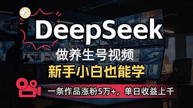 （14199期）小白用DeepSeek做养生号，一条作品涨粉5万+，单日收益上千-问小徐资源库