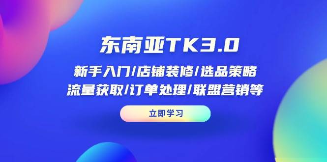 （14208期）东南亚TK3.0：新手入门/店铺装修/选品策略/流量获取/订单处理/联盟营销等-问小徐资源库