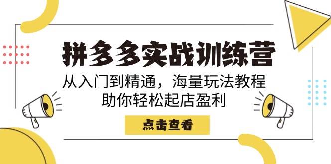 （14392期）拼多多实战训练营，从入门到精通，海量玩法教程，助你轻松起店盈利-问小徐资源库