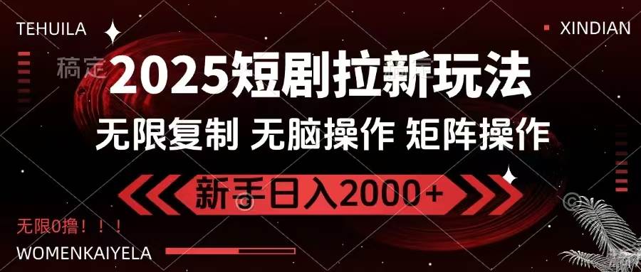 （14429期）2025短剧拉新玩法，无需注册登录，无限0撸，无脑批量操作日入2000+-问小徐资源库