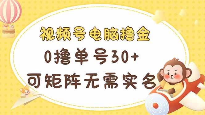（14220期）视频号电脑撸金 0撸单号30+ 可矩阵 无需实名多号多得-问小徐资源库