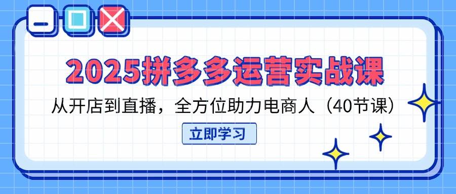（14259期）2025拼多多运营实战课，从开店到直播，全方位助力电商人（40节课）-问小徐资源库
