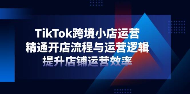 （14369期）TikTok跨境小店运营，精通开店流程与运营逻辑，提升店铺运营效率-问小徐资源库