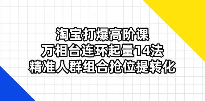 （14298期）淘宝打爆高阶课：万相台连环起量14法，精准人群组合抢位提转化-问小徐资源库