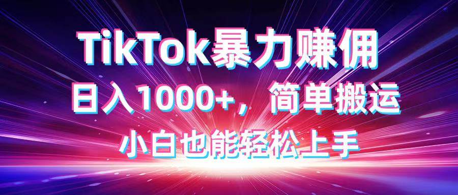 （14402期）TikTok搬运暴力赚佣，日入1000+，简单搬运，小白也能轻松上手-问小徐资源库