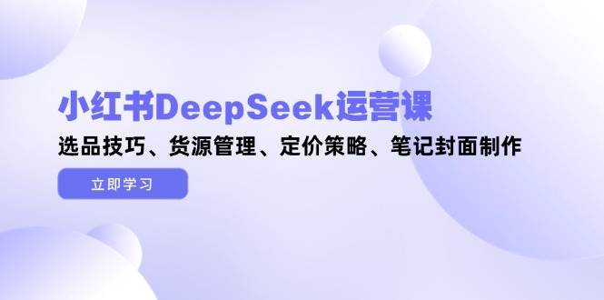 （14748期）小红书DeepSeek运营课，选品技巧、货源管理、定价策略、笔记封面制作-问小徐资源库