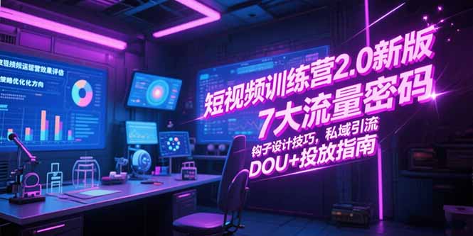 （15255期）短视频训练营2.0新版，7大流量密码/钩子设计技巧/私域引流/DOU+投放指南-问小徐资源库