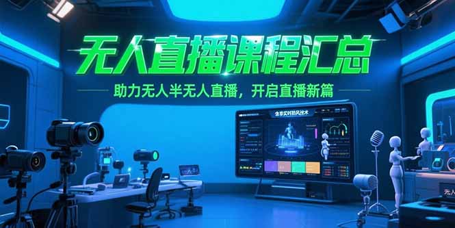 （15218期）无人直播课程汇总，含非实时防风技术，助力无人半无人直播，开启直播新篇-问小徐资源库