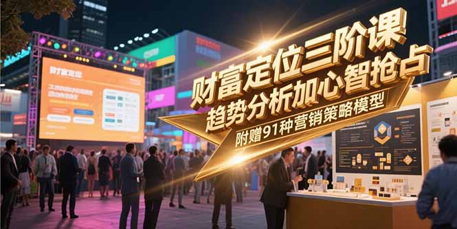 （15219期）财富定位三阶课，趋势分析加心智抢占，附赠91种营销策略模型-问小徐资源库