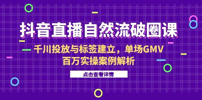 （15136期）抖音直播自然流破圈课-6月，千川投放与标签建立，单场GMV百万实操案例解析-问小徐资源库