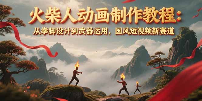 （15171期）火柴人动画制作教程：从拳脚设计到武器运用，国风短视频新赛道-问小徐资源库