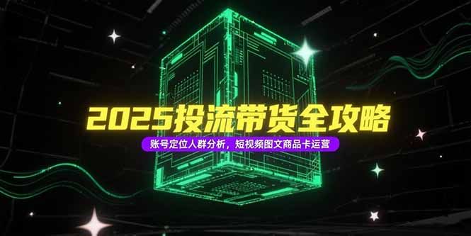 （15233期）2025投流带货全攻略，账号定位人群分析，短视频图文商品卡运营-问小徐资源库