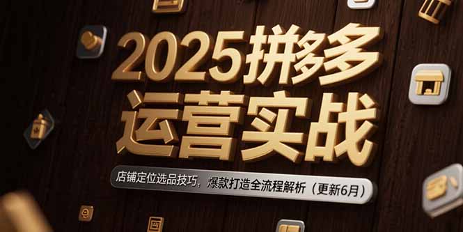 （15235期）2025拼多多运营实战：店铺定位选品技巧，爆款打造全流程解析（更新6月）-问小徐资源库