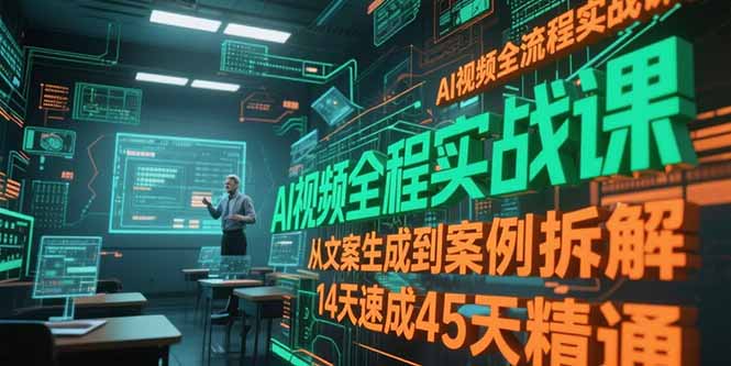 （15172期）AI视频全流程实战课，从文案生成到案例拆解，14天速成45天精通-问小徐资源库