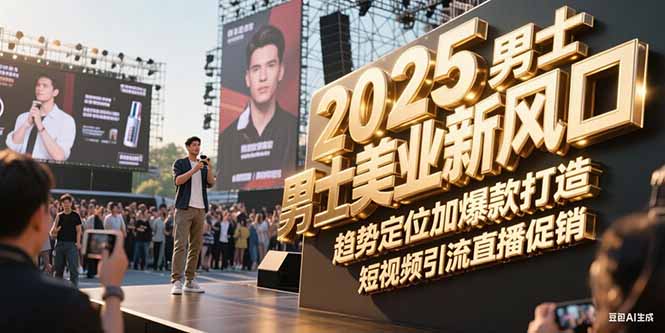 （15190期）2025男士美业新风口，趋势定位加爆款打造，短视频引流直播促销-问小徐资源库