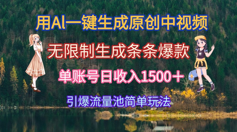 （15210期）用Al一键生成原创中视频，无限制生成条条爆款，单账号日收入1500＋引爆…-问小徐资源库