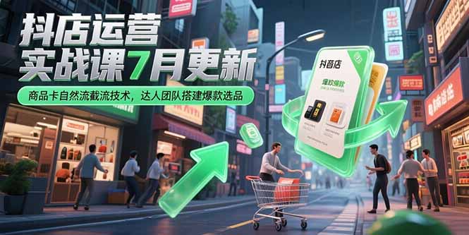 （15329期）抖店运营实战课7月更新，商品卡自然流截流技术，达人团队搭建爆款选品-问小徐资源库