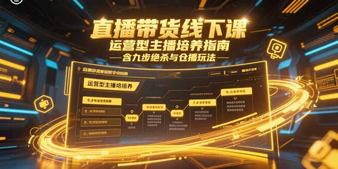 （15281期）直播带货线下课，运营型主播培养指南，含九步绝杀与仓播玩法-问小徐资源库