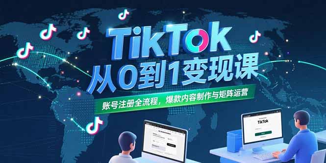 （15346期）TikTok从0到1变现课，账号注册全流程，爆款内容制作与矩阵运营-问小徐资源库