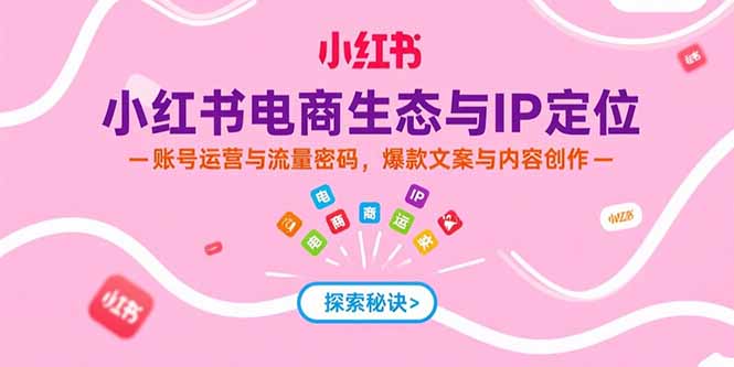 （15350期）小红书电商生态与IP定位，账号运营与流量密码，爆款文案与内容创作-问小徐资源库