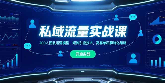 （15403期）私域流量实战课，200人团队运营模型，矩阵引流技术，高客单私聊转化策略-问小徐资源库