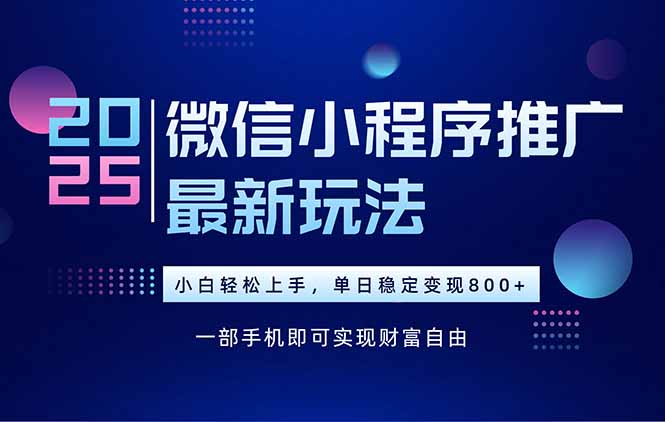 （15603期）25年下半年微信小程序推广最新玩法，轻松日入800+-问小徐资源库
