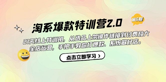 淘系爆款特训营2.0【第六期】从选品上架到付费放大 全店运营 打爆款 做好店-问小徐资源库