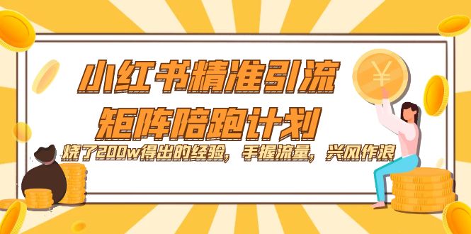 小红书精准引流·矩阵陪跑计划：烧了200w得出的经验，手握流量，兴风作浪！-问小徐资源库