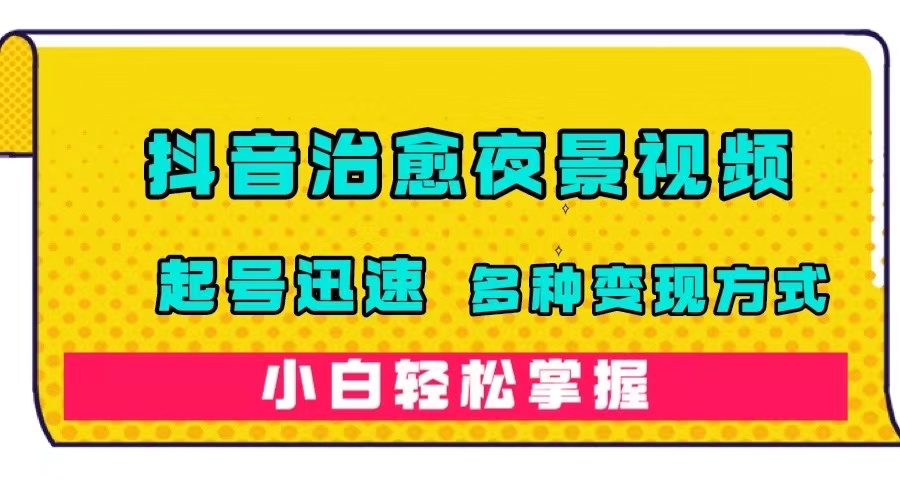 抖音治愈系夜景视频，起号迅速，多种变现方式，小白轻松掌握（附120G素材）-问小徐资源库