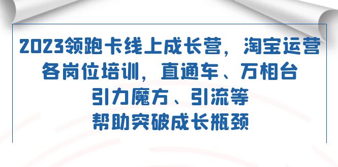 2023领跑·卡 线上成长营 淘宝运营各岗位培训 直通车 万相台 引力魔方 引流-问小徐资源库