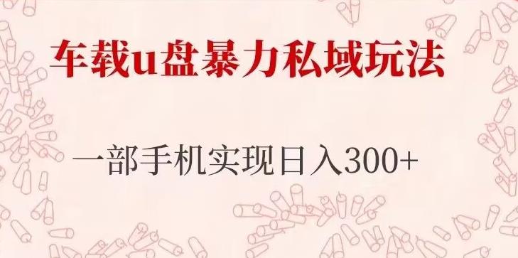 车载u盘暴力私域玩法，长期项目，仅需一部手机实现日入300+-问小徐资源库