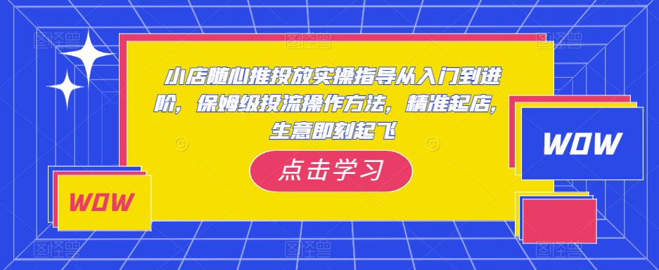 小店随心推投放实操指导从入门到进阶，保姆级投流操作方法，精准起店，生意即刻起飞-问小徐资源库