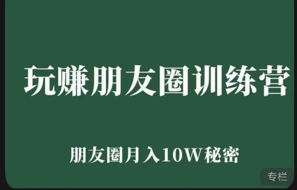 玩赚朋友圈系统课，朋友圈月入10W的秘密，​7天系统图文课程-问小徐资源库