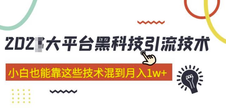 大平台黑科技引流技术，小白也能靠这些技术混到月入1w+(2022年的课程）-问小徐资源库