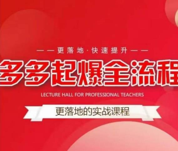 互力-多多新品打爆全流程，拼多多14天拉搜索自然流量，更落地·快速提升-问小徐资源库
