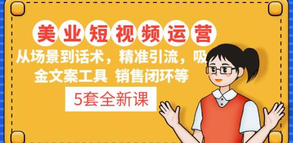 5套·美业短视频运营课从场景到话术·精准引流·吸金文案工具·销售闭环等-问小徐资源库