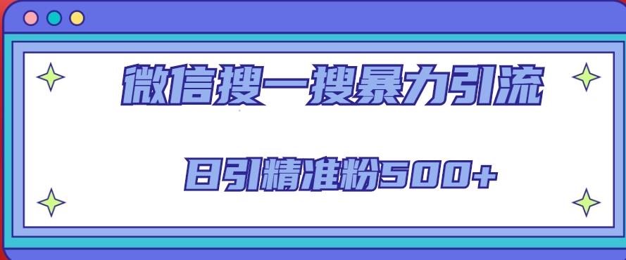 微信搜一搜引流全系列课程，日引精准粉500+（8节课）-问小徐资源库