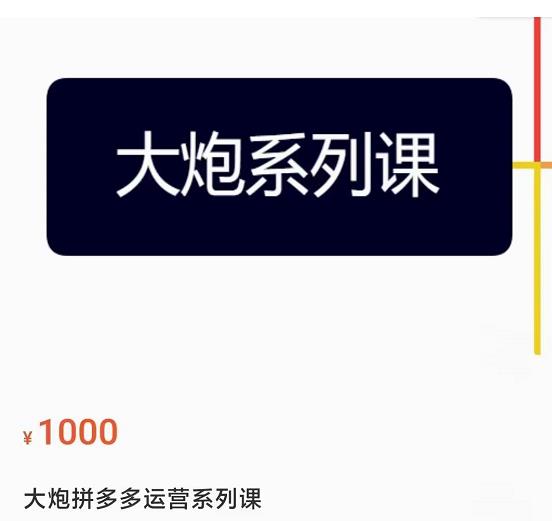 大炮拼多多运营系列课，各类​玩法合集，拼多多运营玩法实操-问小徐资源库