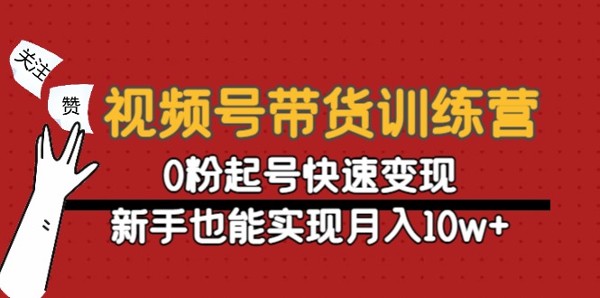 视频号带货训练营：0粉起号快速变现，新手也能实现月入10w+-问小徐资源库