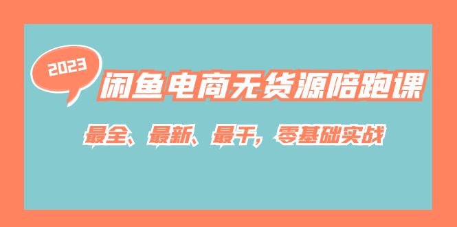 闲鱼电商无货源陪跑课，最全、最新、最干，零基础实战-问小徐资源库