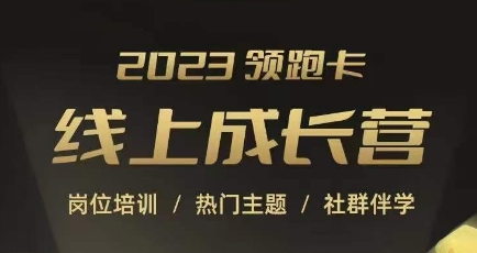 2023领跑卡线上成长营，淘宝运营各岗位培训，直通车、万相台、引力魔方、引流等，帮助突破成长瓶颈-问小徐资源库