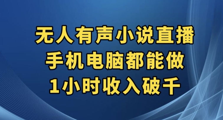 抖音无人有声小说直播，手机电脑都能做，1小时收入破千【揭秘】-问小徐资源库
