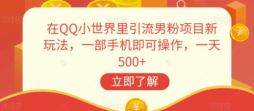在QQ小世界里引流男粉项目新玩法，一部手机即可操作，一天500+【揭秘】-问小徐资源库