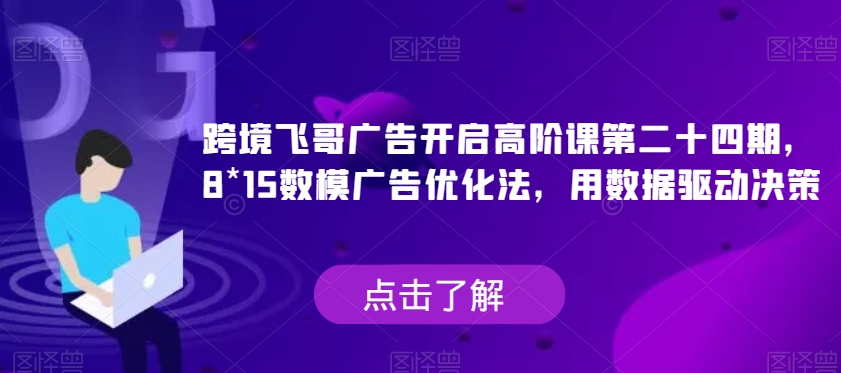 跨境飞哥广告开启高阶课第二十四期，​8*15数模广告优化法，用数据驱动决策-问小徐资源库