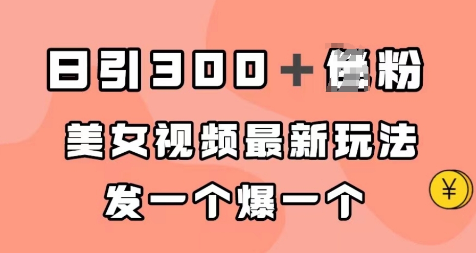 日引300＋男粉，美女视频最新玩法，发一个爆一个【揭秘】-问小徐资源库
