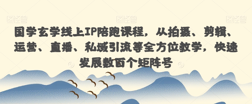 国学玄学线上IP陪跑课程，从拍摄、剪辑、运营、直播、私域引流等全方位教学，快速发展数百个矩阵号-问小徐资源库