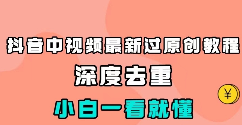 抖音中视频最新过原创教程，深度去重，小白一看就懂【揭秘】-问小徐资源库