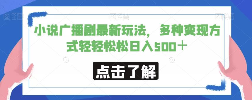 小说广播剧最新玩法，多种变现方式轻轻松松日入500＋【揭秘】-问小徐资源库