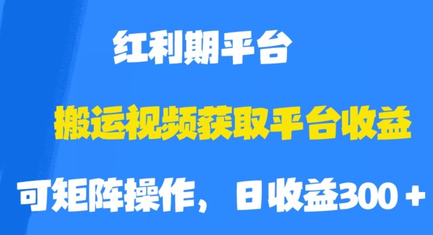 搬运视频获取平台收益，平台红利期，附保姆级教程【揭秘】-问小徐资源库